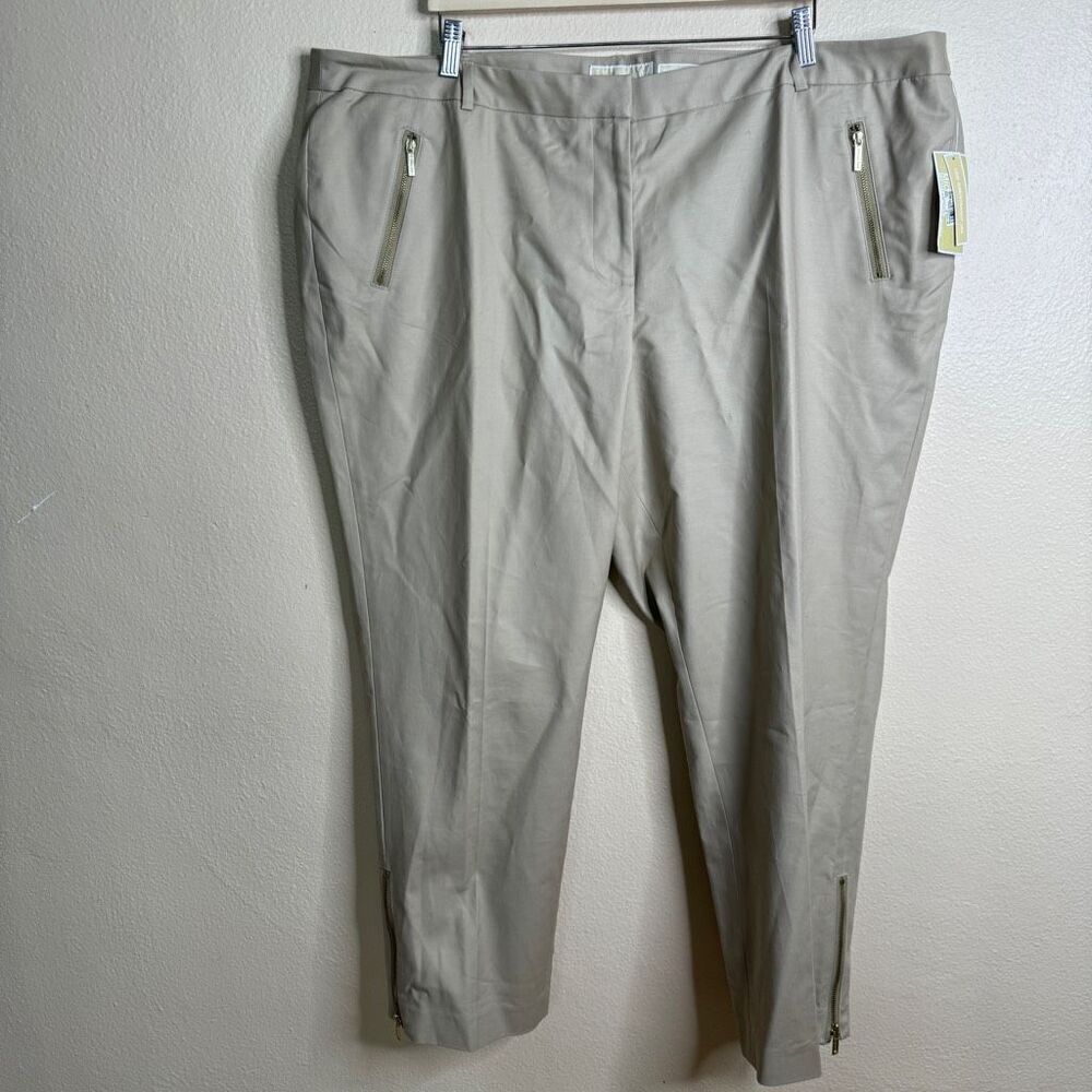 Michael Kors Pants Women 24W Khaki Wellesley Ankle Fit Low Rise Straight Leg New